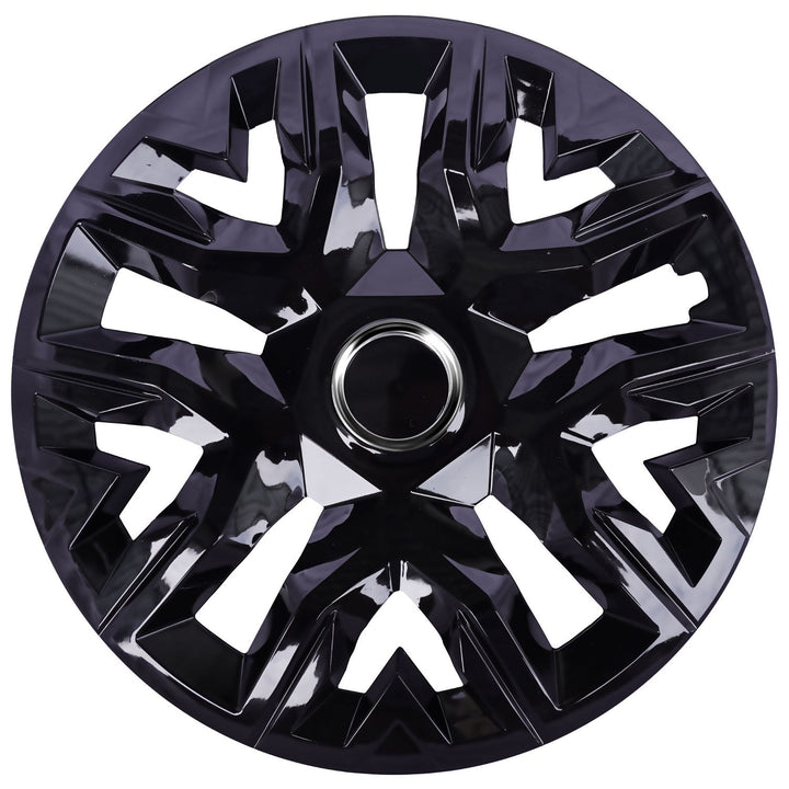 Universal hubcaps 14'' NRM Perfecto black lacquered 4 pieces