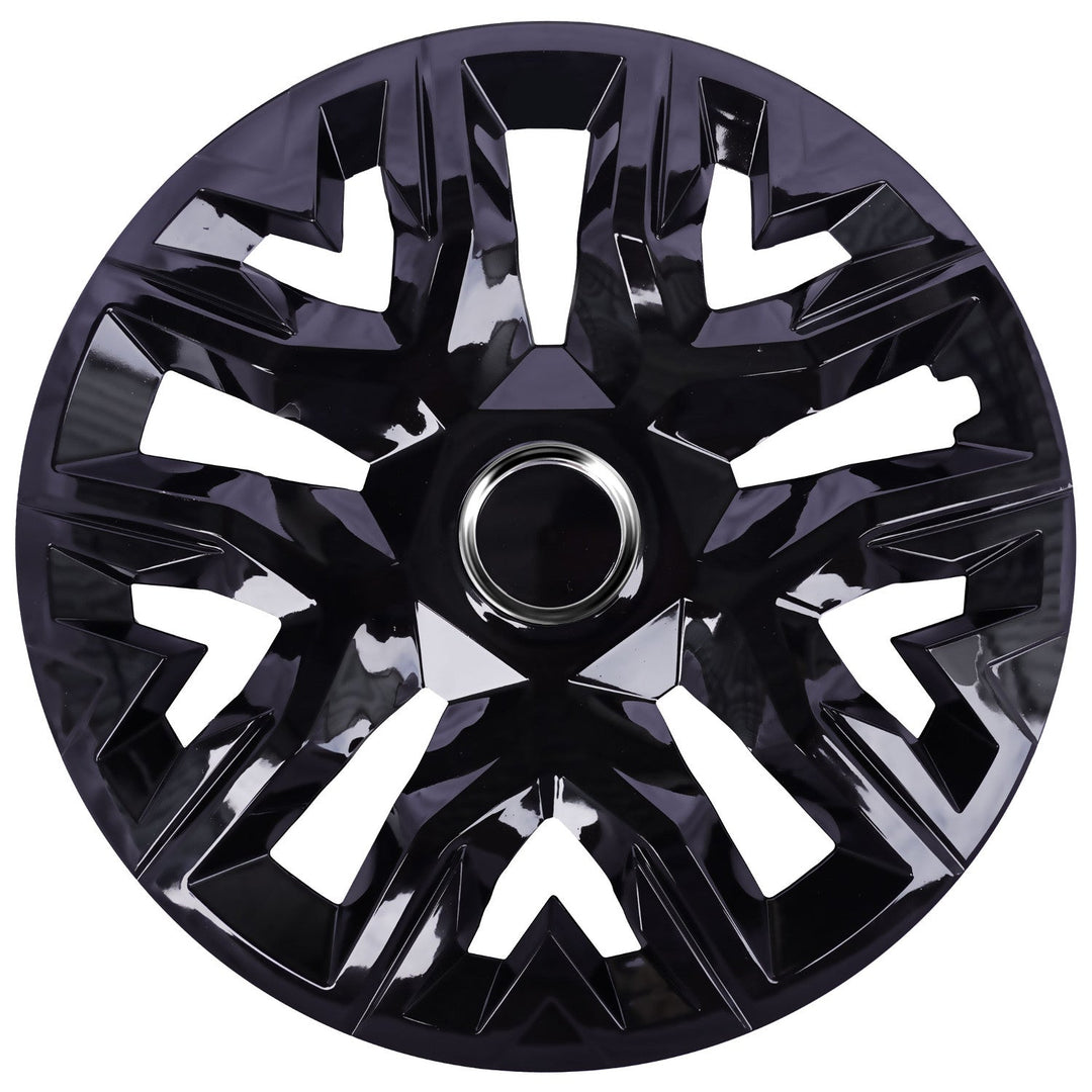 Universal hubcaps 16'' NRM Perfecto black lacquered 4 pieces