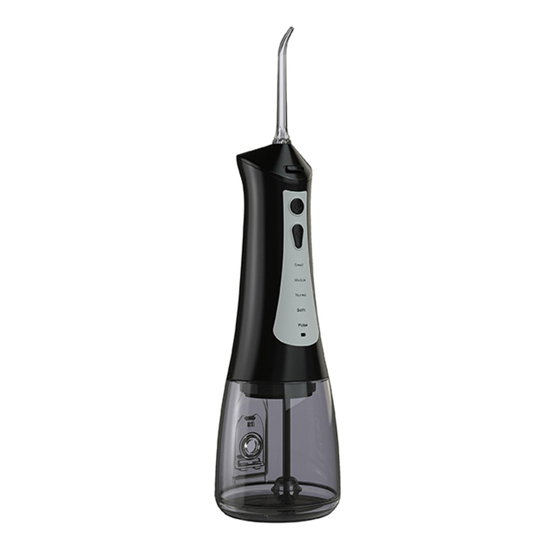 LAFE dental irrigator, 5 modes, 6 tips, black, CleanPRO