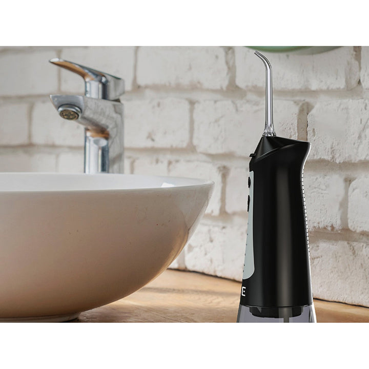 LAFE dental irrigator, 5 modes, 6 tips, black, CleanPRO