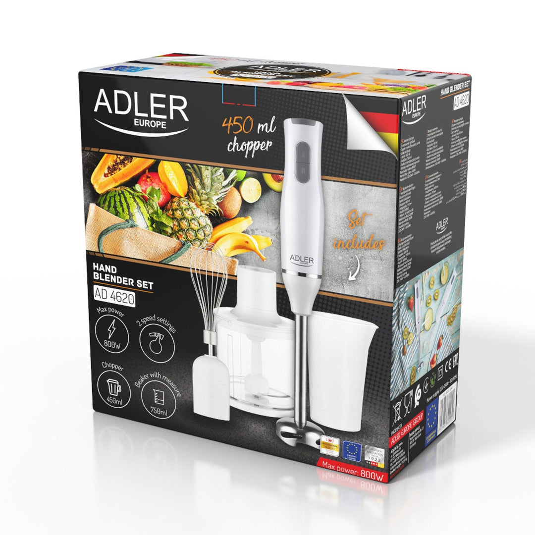 Adler hand blender, 2 speeds, white, 800W, AD 4620
