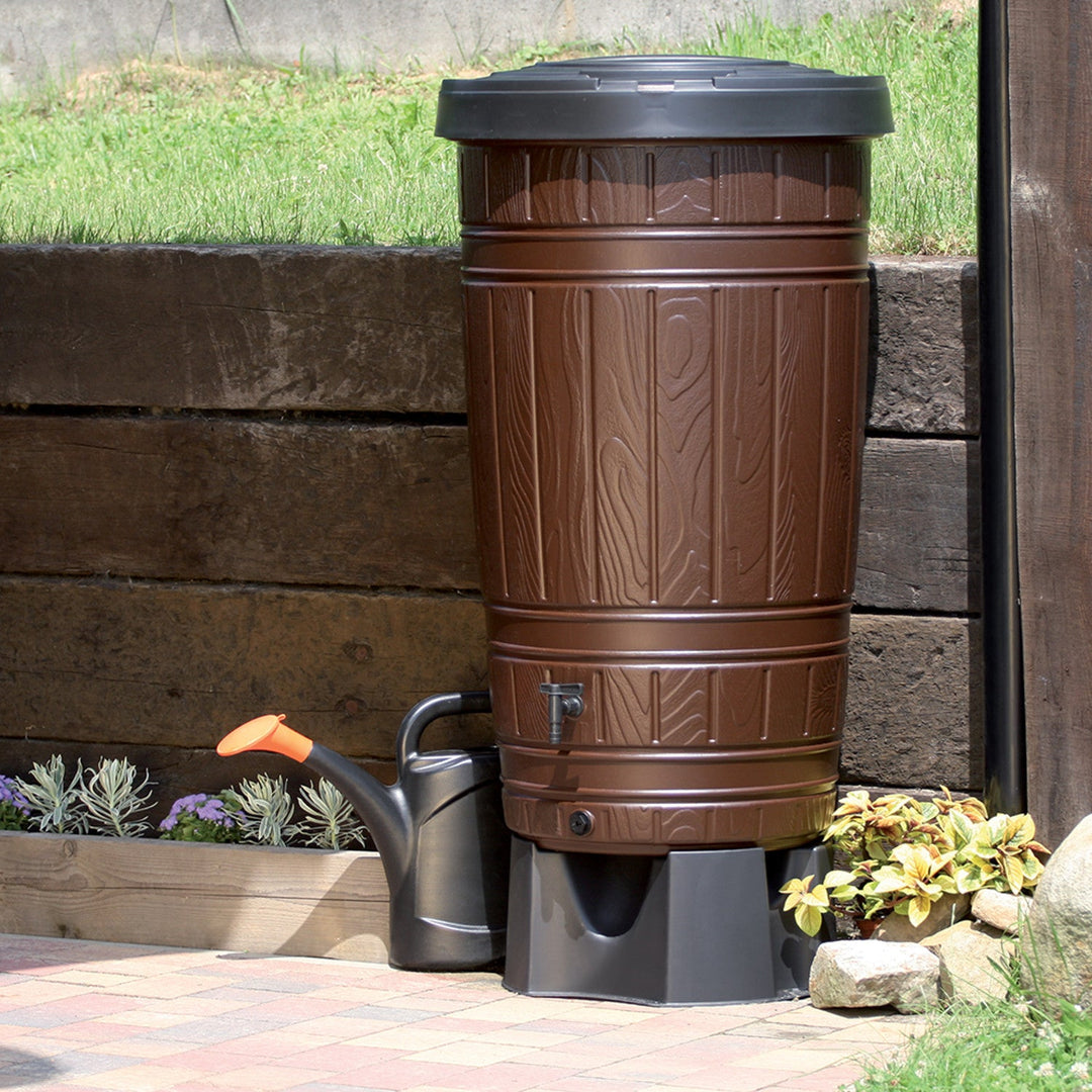 Rainwater container, capacity 265l, brown, Woodcan