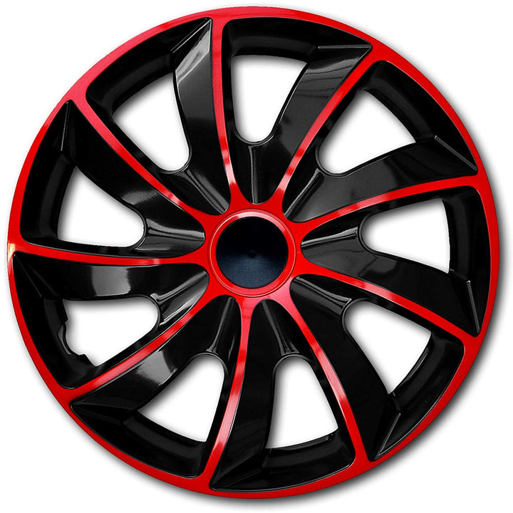 Universal hubcap 16'' NRM Quad black-red 1 piece wheel cover