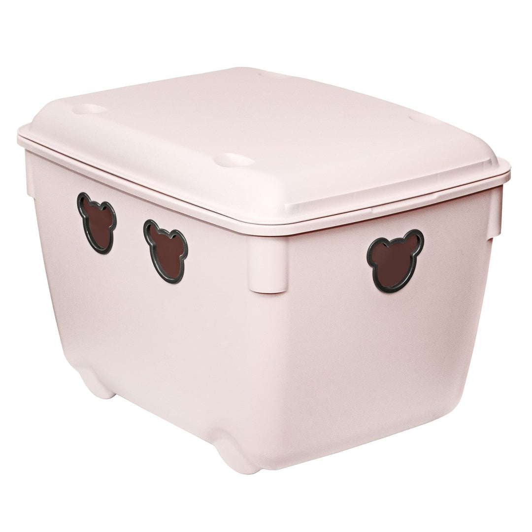 Branq toy chest, basket with lid, 40l, durable, pink, Bear
