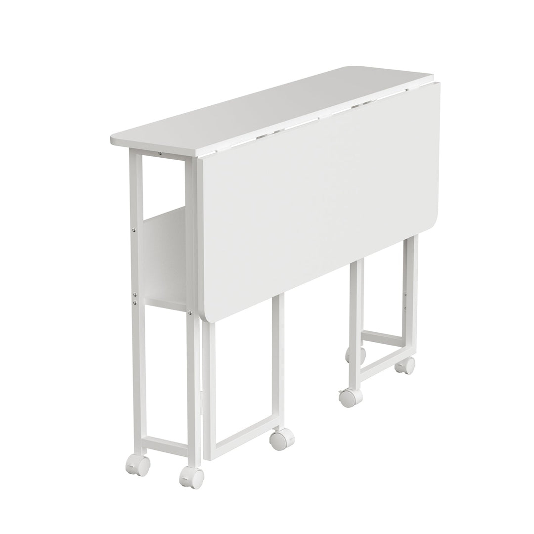 Maclean folding table desk, white, mobile, top 100x58cm, max. 50kg, MC-126 W