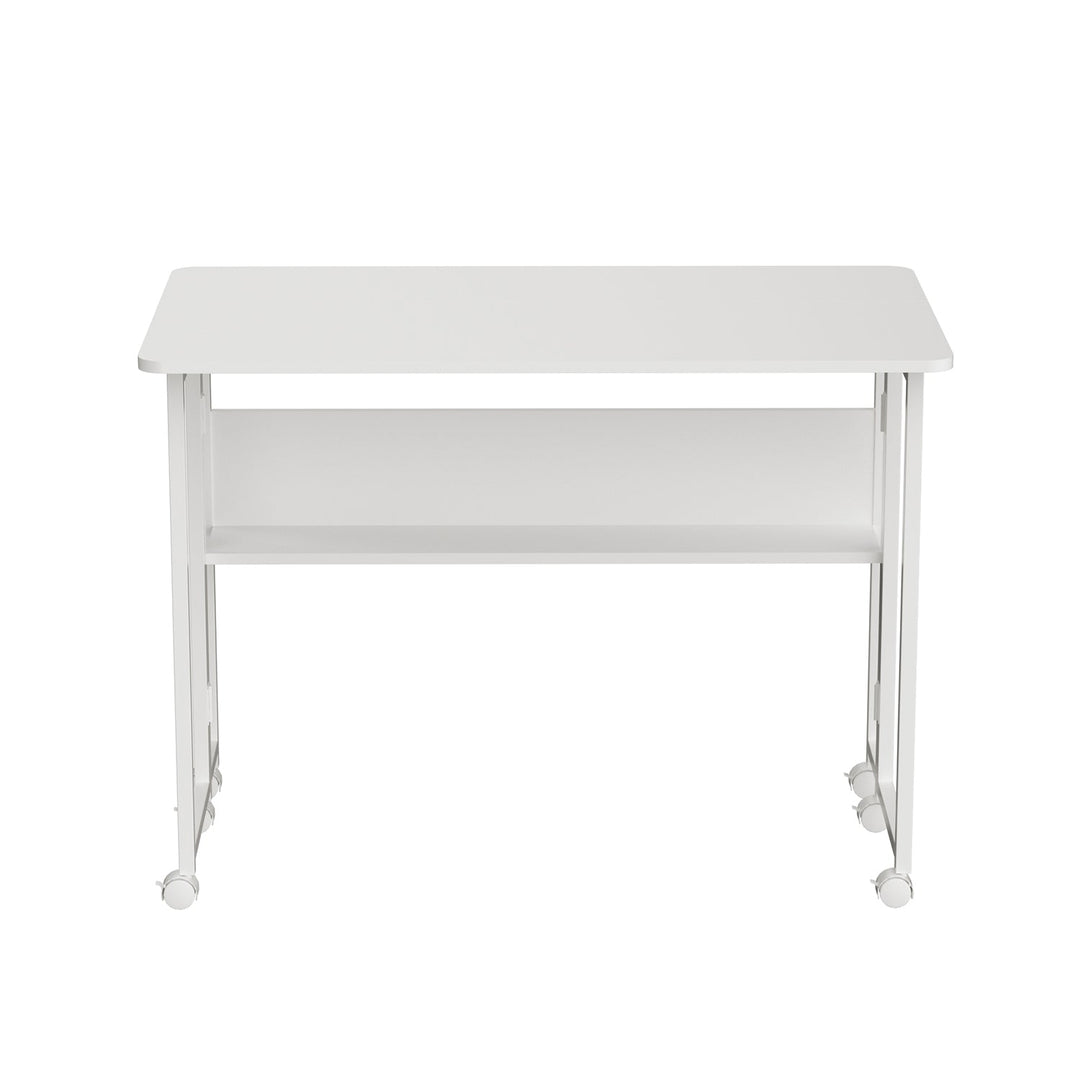 Maclean folding table desk, white, mobile, top 100x58cm, max. 50kg, MC-126 W