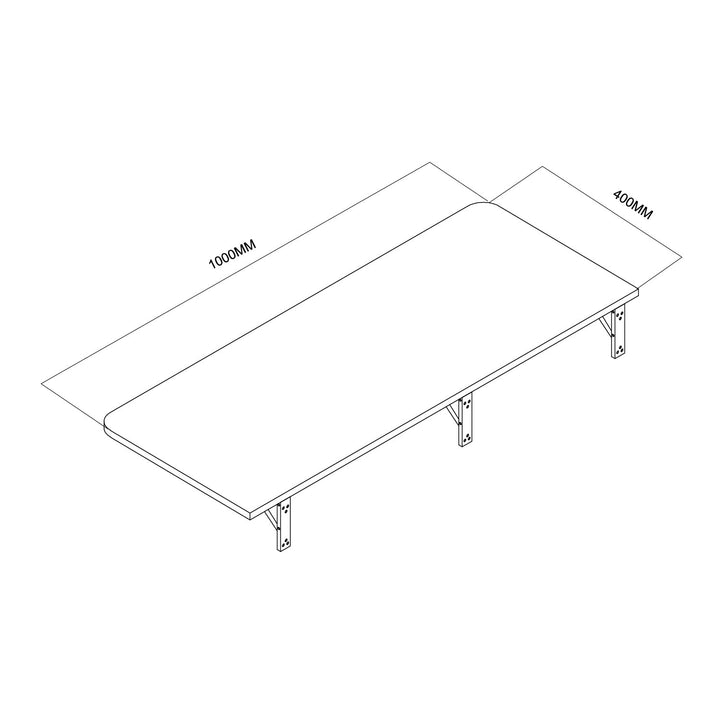 Maclean folding shelf/top, black, 100x40 cm, max 50 kg, MC-128 B