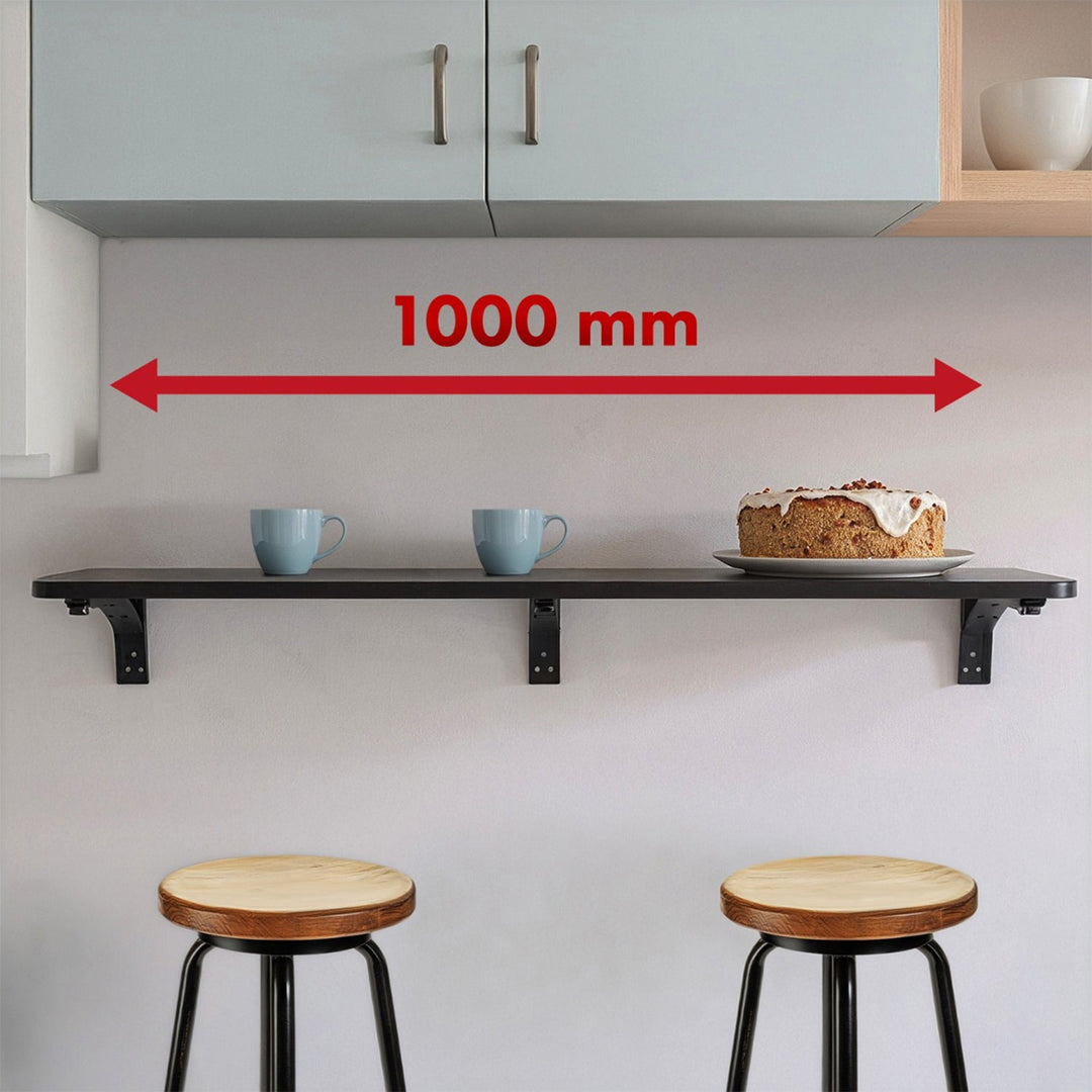 Maclean folding shelf/top, black, 100x20 cm, max. 50 kg, MC-129 B