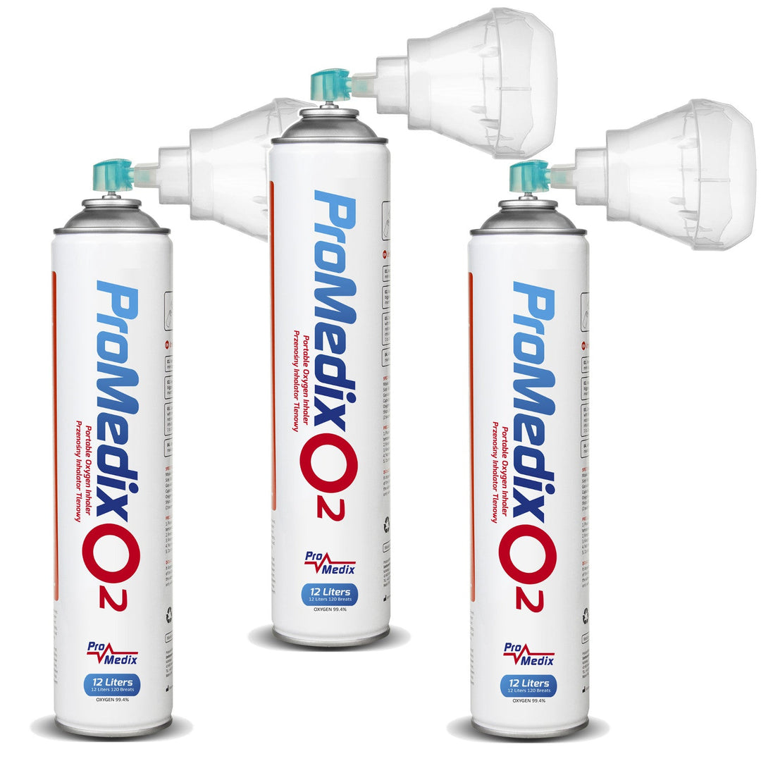 Portable 99.4% canned oxygen inhaler Promedix 12L, PR-994, 3 pieces
