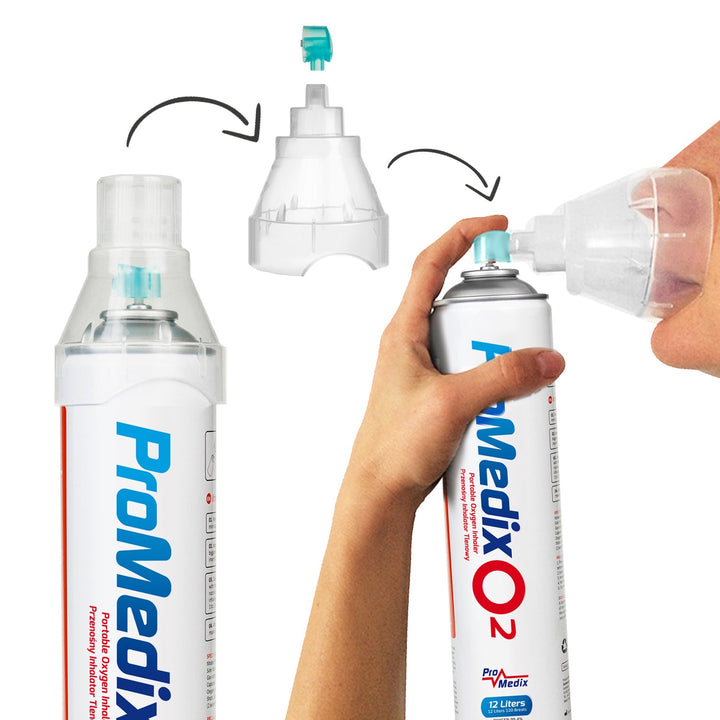 Portable 99.4% canned oxygen inhaler Promedix 12L, PR-994, 6 units