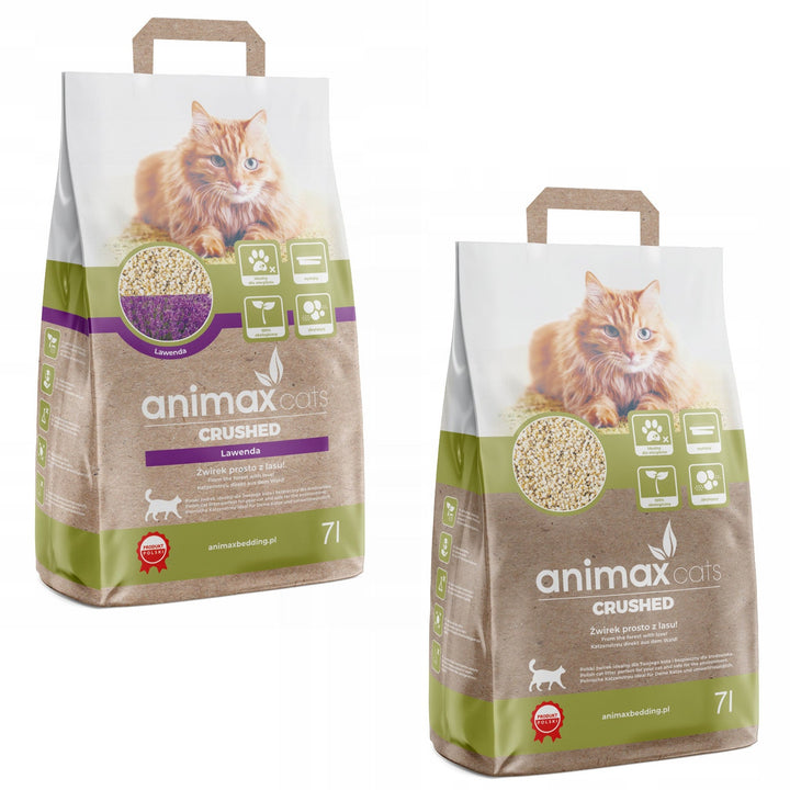 Clumping Litter, Lavender, crushed, 7 liters + Clumping Litter, Classic, crushed, 7 liters, Animax