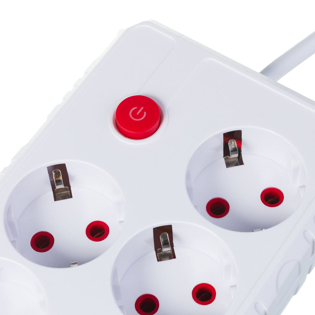 Maclean power strip, 4-socket extension cable + 3xUSB, 110-240V AC 50/60Hz, 2.1A max 2500W, 1.5m, white, MCE392 W