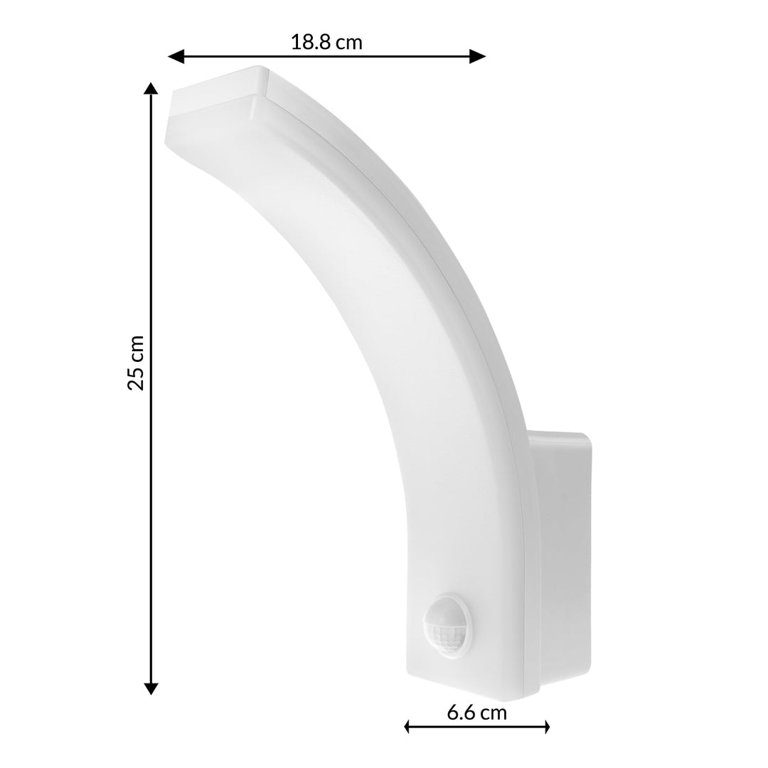 Maclean motion sensor LED lamp, PIR motion sensor, white, 20W, IP65, 2000lm, neutral white (4000K) MCE512 W, 2 pieces