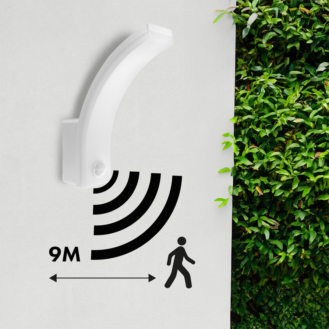 Maclean motion sensor LED lamp, PIR motion sensor, white, 20W, IP65, 2000lm, neutral white (4000K) MCE512 W, 2 pieces
