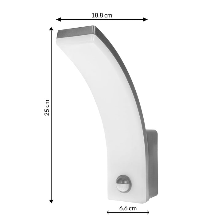 Maclean motion sensor LED lamp, PIR motion sensor, grey, 20W, IP65, 2000lm, neutral white (4000K) MCE512 GR, 4 pieces