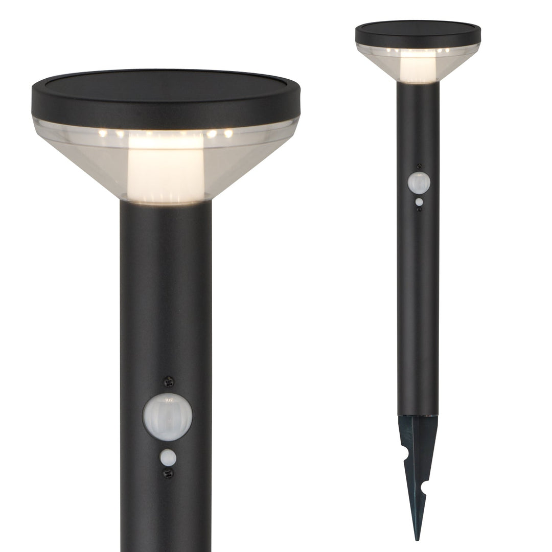 Maclean Solar LED Light, with sensor, 3 modes, plug-in, Li-ion 18650, IP44, 3.7V, 1200 mAh, Black, MCE465 B, 6 pieces