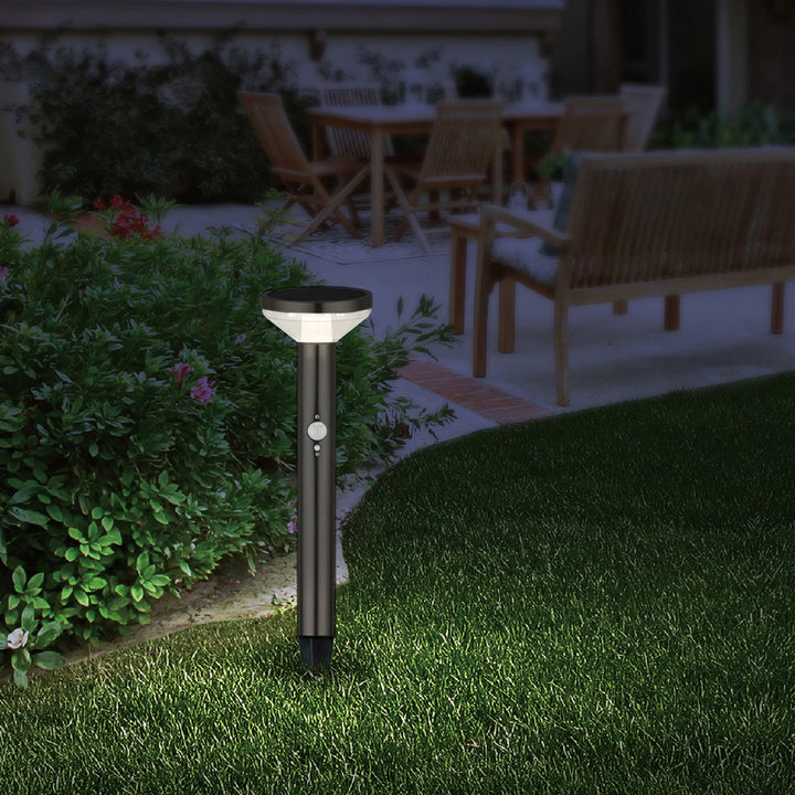 Maclean Solar LED Light, with sensor, 3 modes, plug-in, Li-ion 18650, IP44, 3.7V, 1200 mAh, Black, MCE465 B, 6 pieces