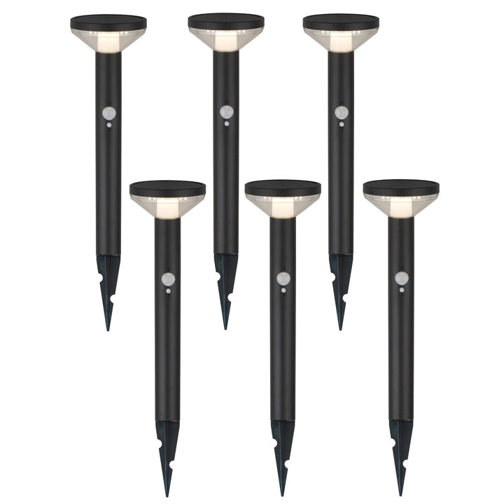 Maclean Solar LED Light, with sensor, 3 modes, plug-in, Li-ion 18650, IP44, 3.7V, 1200 mAh, Black, MCE465 B, 6 pieces