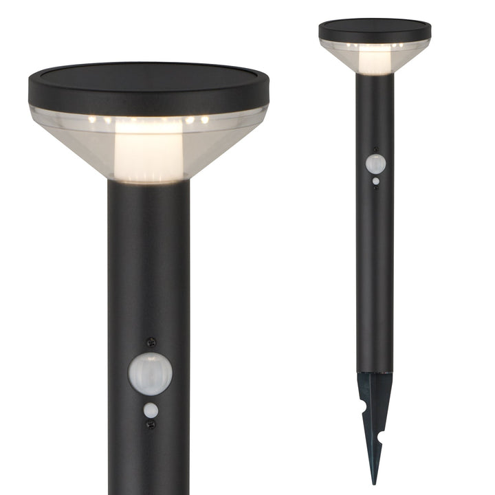 Maclean Solar LED Light, with sensor, 3 modes, plug-in, Li-ion 18650, IP44, 3.7V, 1200 mAh, Black, MCE465 B, 8 pieces