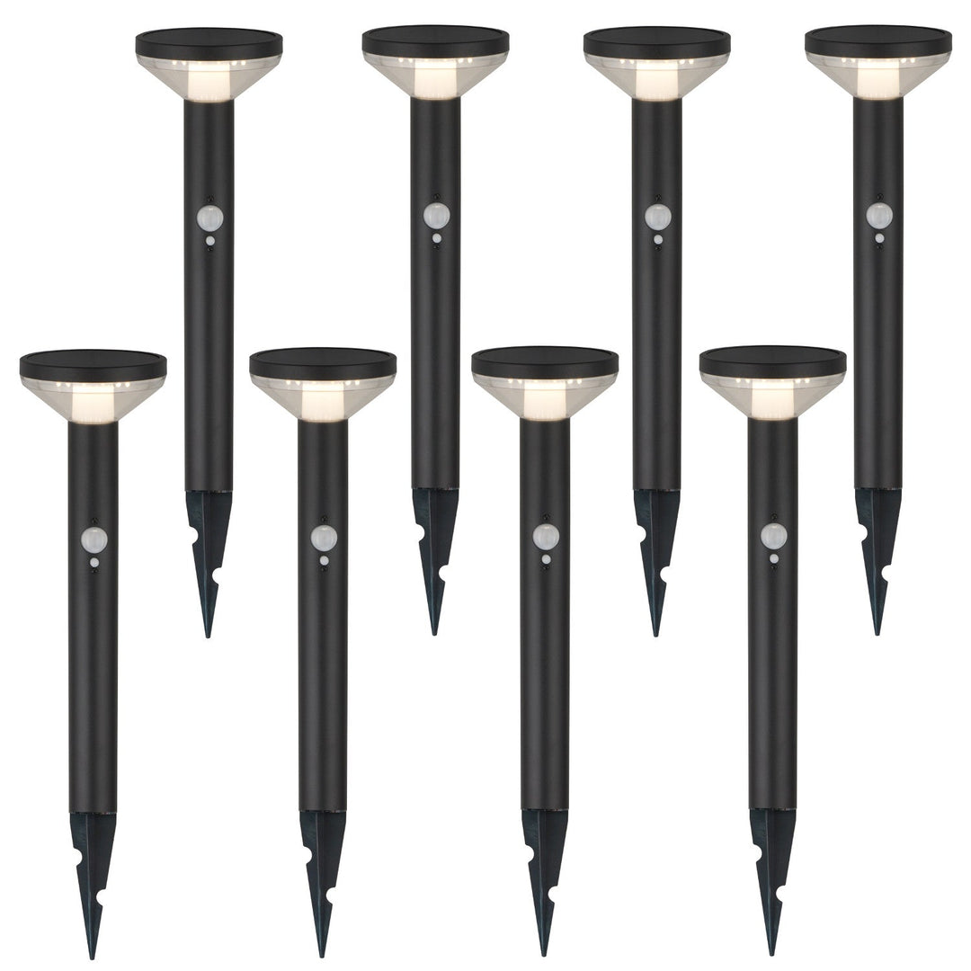 Maclean Solar LED Light, with sensor, 3 modes, plug-in, Li-ion 18650, IP44, 3.7V, 1200 mAh, Black, MCE465 B, 8 pieces