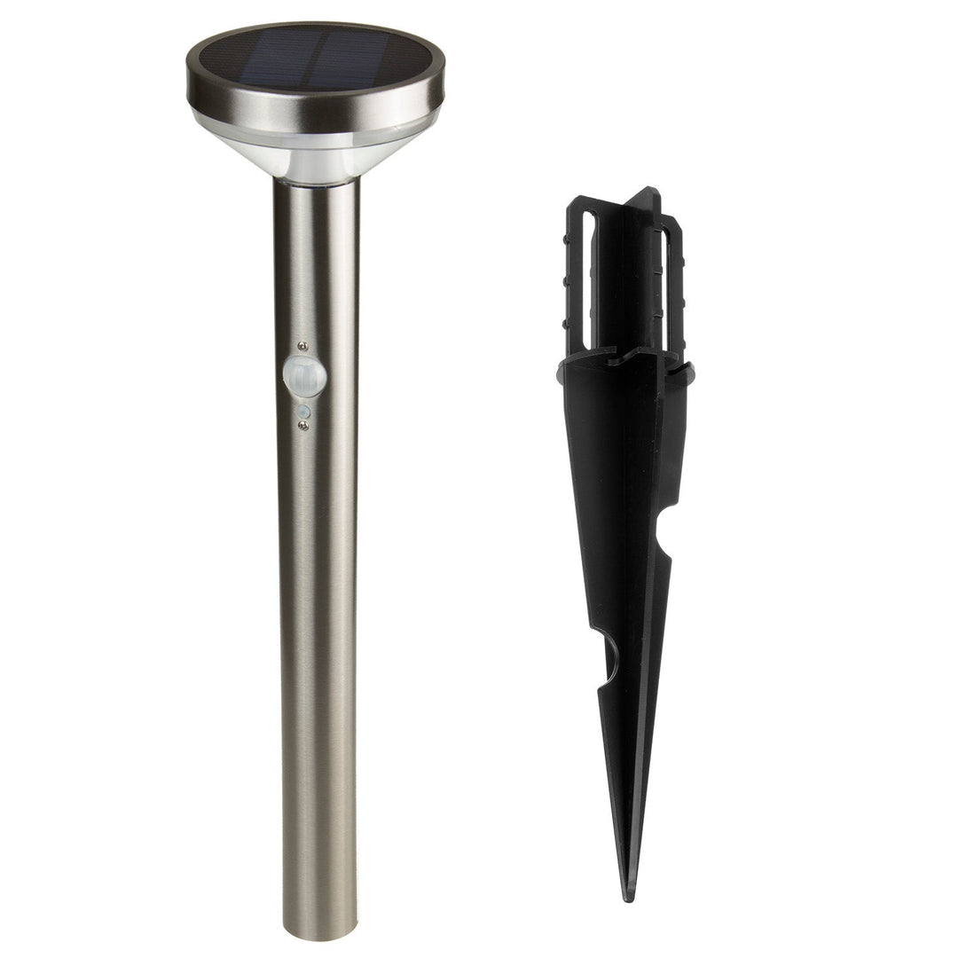Maclean Solar LED Light, with sensor, 3 modes,plug-in, Li-ion 18650, IP44, 3.7V, 1200 mAh, Chrome matt, MCE465 C/M, 6 pieces