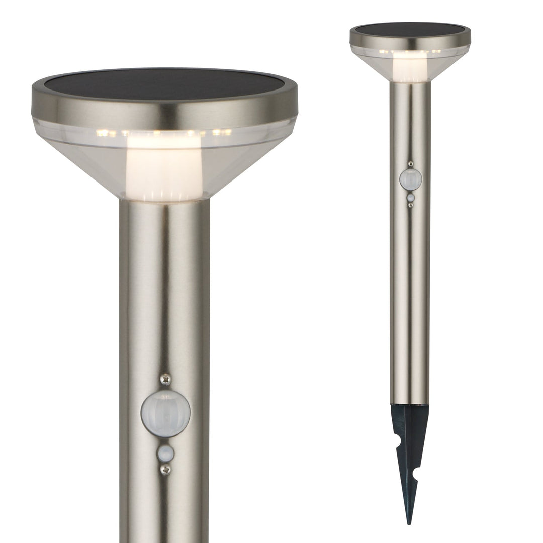 Maclean Solar LED Light, with sensor, 3 modes,plug-in, Li-ion 18650, IP44, 3.7V, 1200 mAh, Chrome matt, MCE465 C/M, 8 pieces