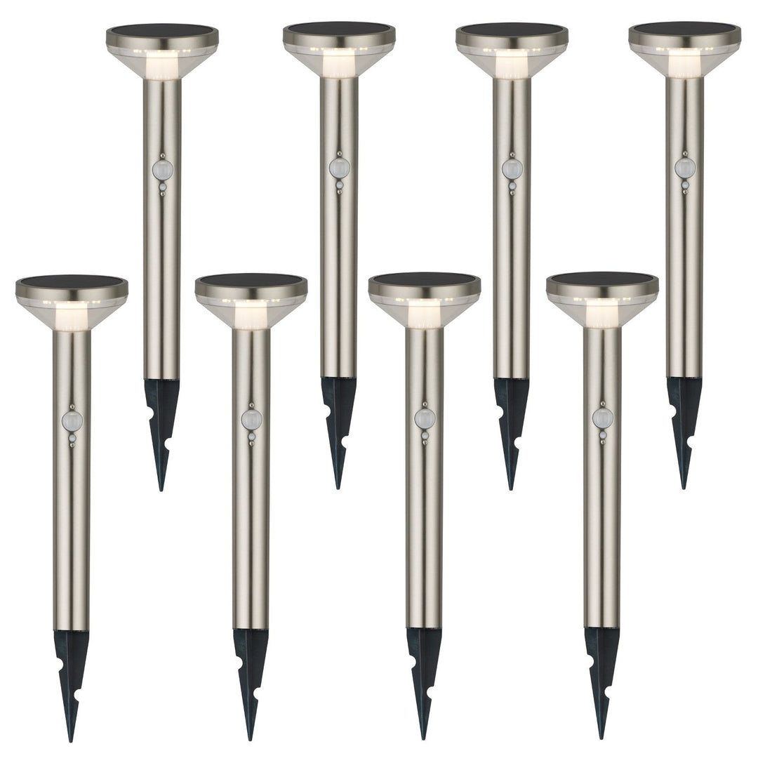 Maclean Solar LED Light, with sensor, 3 modes,plug-in, Li-ion 18650, IP44, 3.7V, 1200 mAh, Chrome matt, MCE465 C/M, 8 pieces