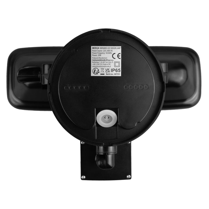 Maclean LED wall lamp, with PIR sensor, 20W, 1500lm, IP65, neutral white 4000K, black, MCE524 B
