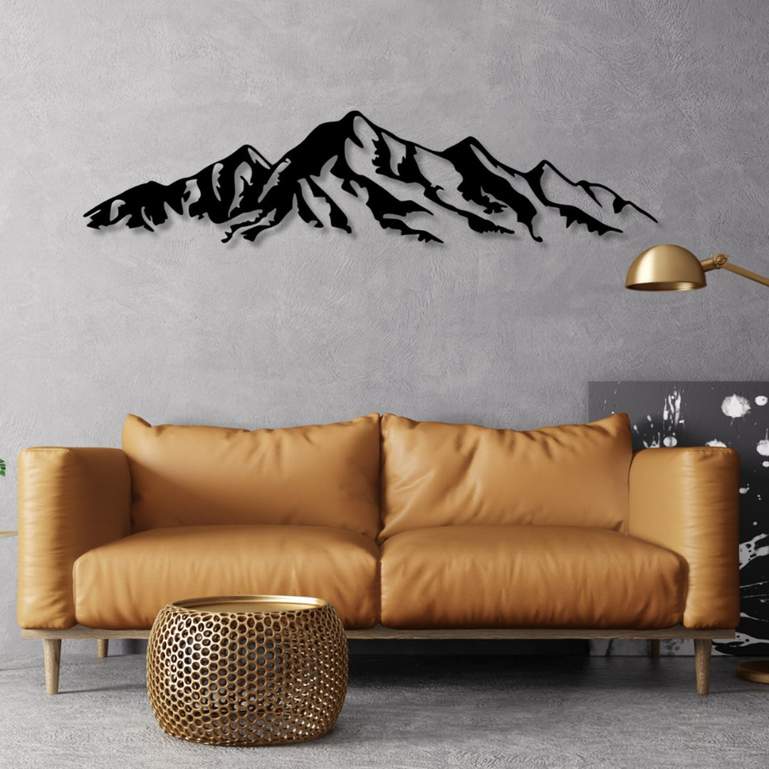 Openwork painting, 3D wall decoration, 3D painting "Mountains of the Alps" 120x28cm Black