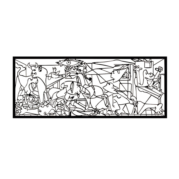 Openwork painting, 3D wall decoration, 3D painting "Guernica Pablo Picasso" 120x48cm Black