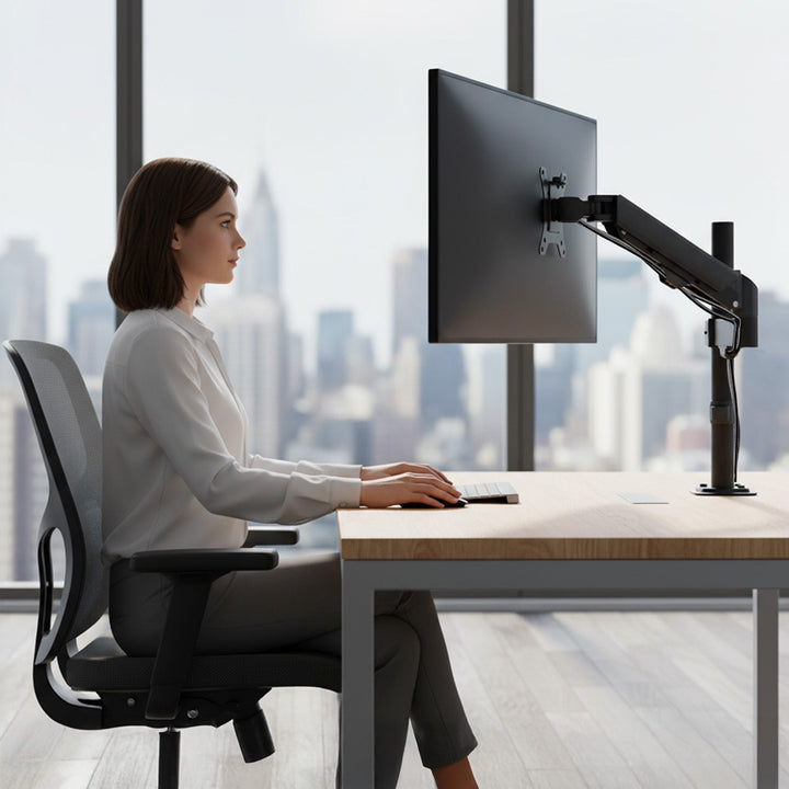 Maclean monitor mount, gas spring, 17"-32", 2-10kg, black, MC-135