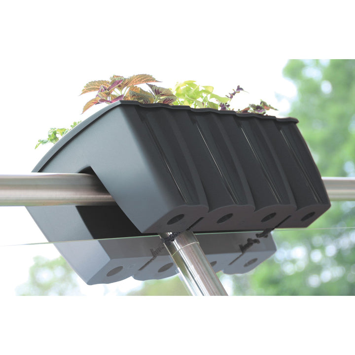 Balcony flower pot for balustrade DCRO600 - Anthracite, capacity 18L, 2 pieces