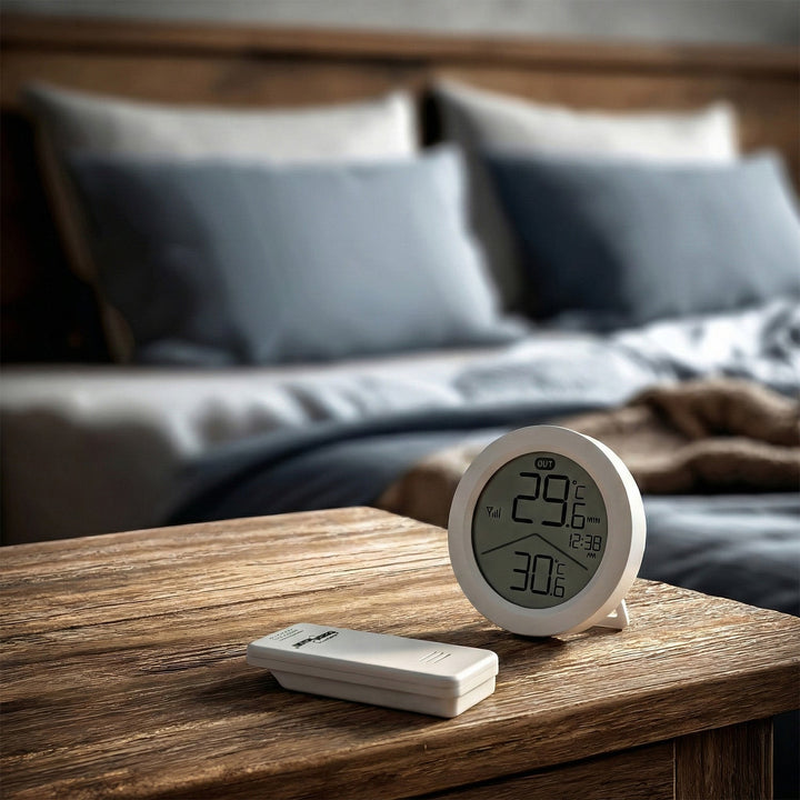 GreenBlue wireless weather station, IN/OUT temperature, clock, °C/°F selectable, range up to 60 m, GB162