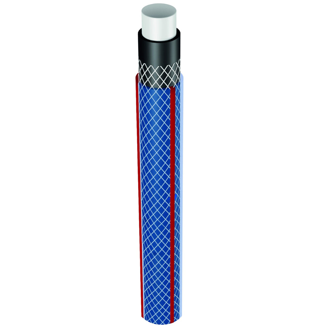 Vartco Light Blue 4-ply water hose Garden hose Garden irrigation hose Flexible Flexible hose Polyester cross braid UV-resistant 22 bar 1" 50m