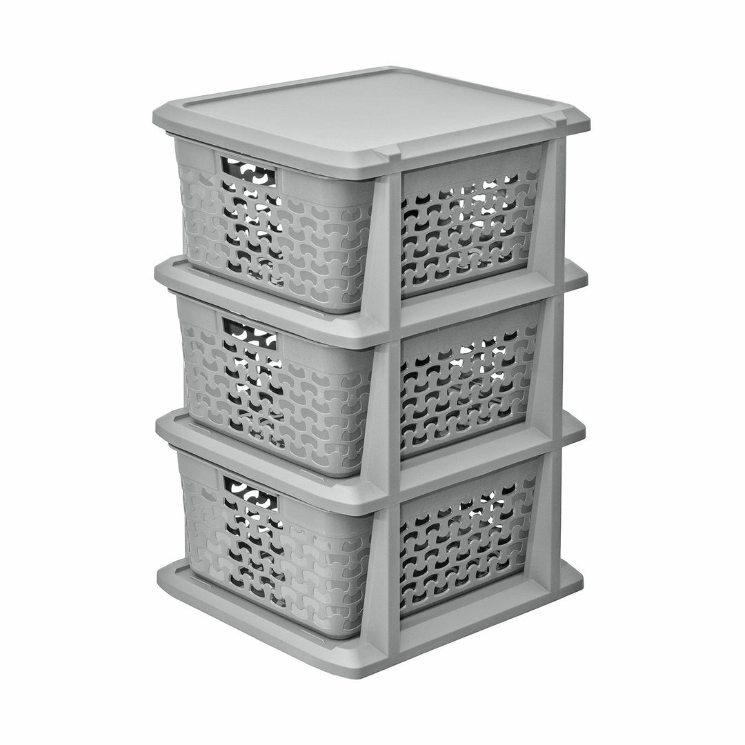 BranQ stand, 3 pull-out baskets, universal, grey, Cotton 1783