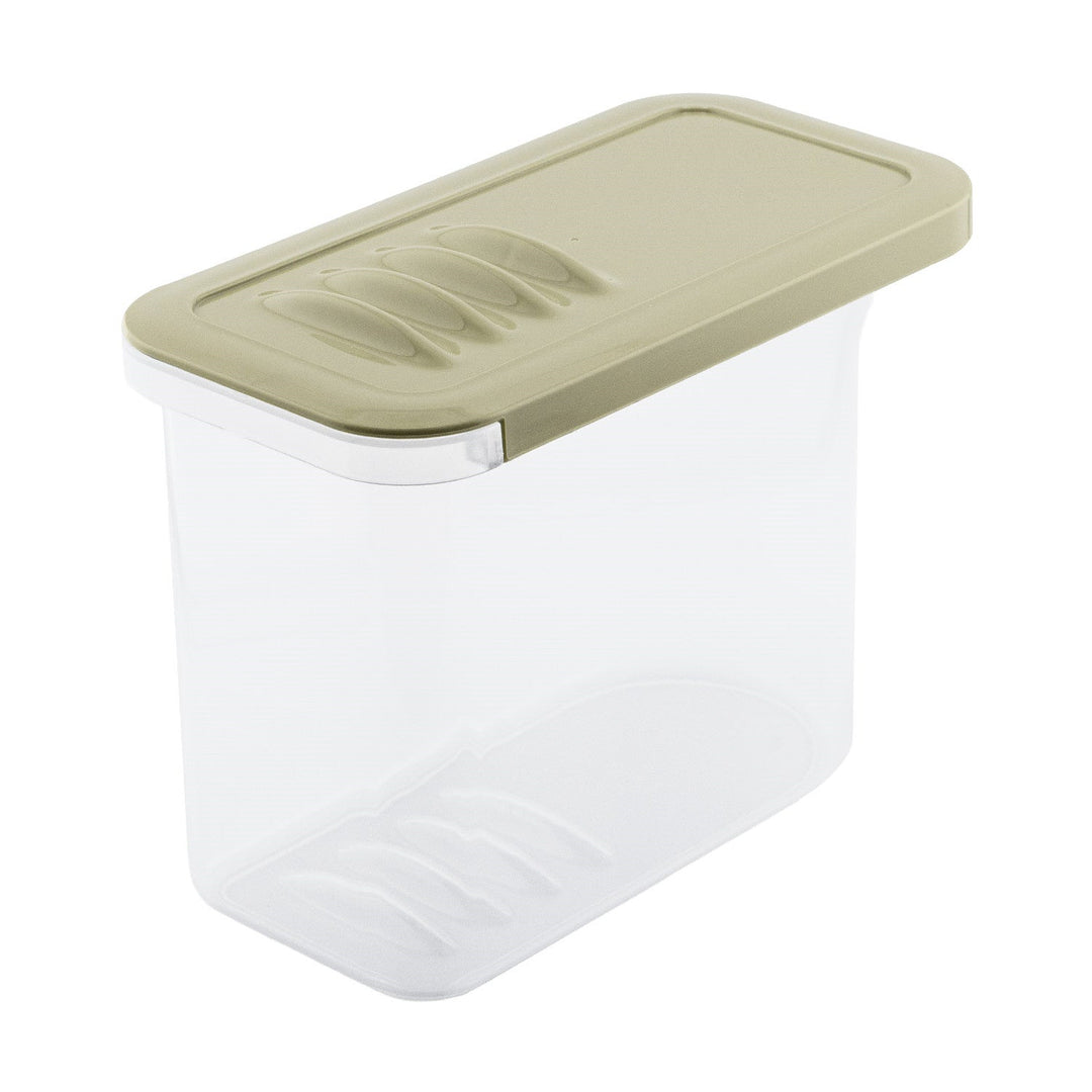 BranQ food container, 1l, transparent, olive green lid, Shark