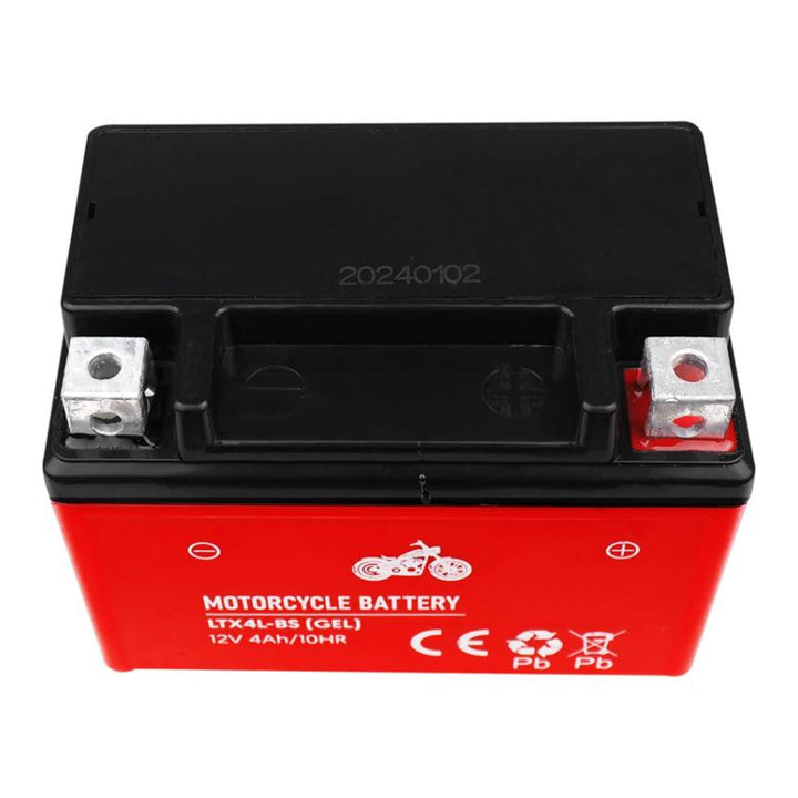 Lamex  LTX4L-BS Gel battery 12 V 4 Ah for motorbikes, scooters and quads compact maintenance-free shockproof quick-charging lightweight ready for installation durable energy source