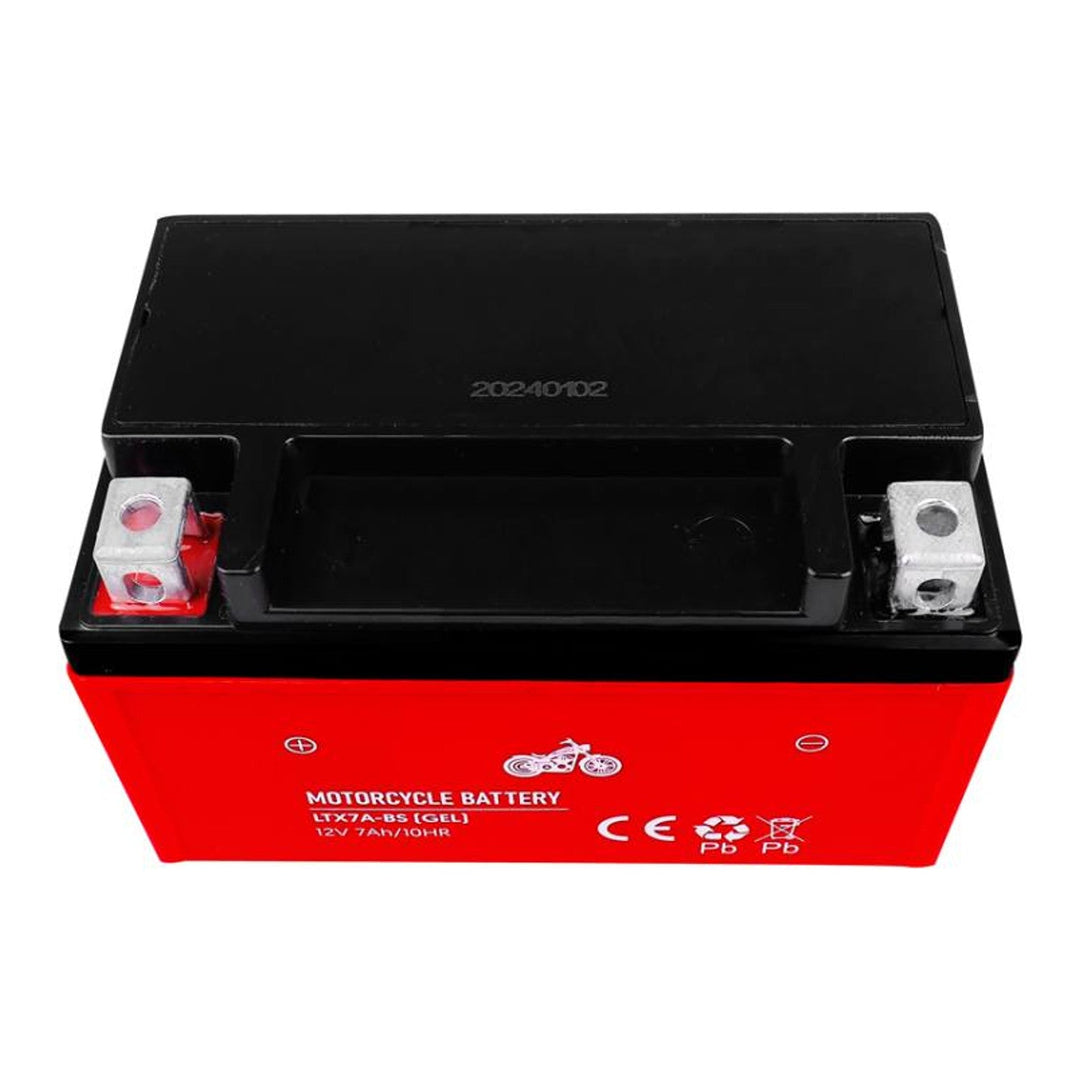 Lamex The LTX7A-BS 12 V 7 Ah gel battery for motorbikes, scooters and quads is maintenance-free, long-lasting, shock-resistant, compact and quick-charging, ready to fit
