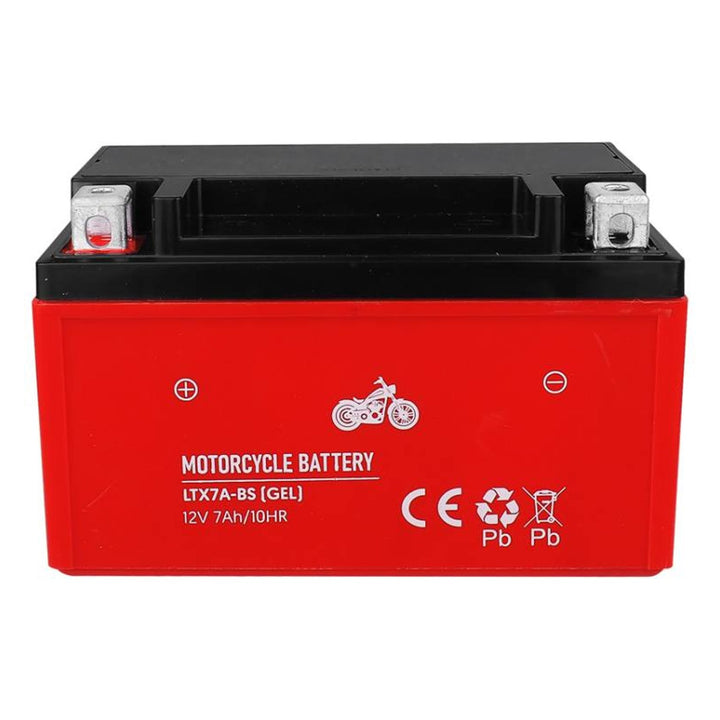 Lamex The LTX7A-BS 12 V 7 Ah gel battery for motorbikes, scooters and quads is maintenance-free, long-lasting, shock-resistant, compact and quick-charging, ready to fit