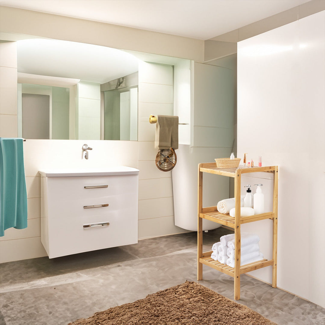 GreenBlue bamboo bathroom cabinet, 370x330x780mm, 3 shelves, GB321, 2 pieces