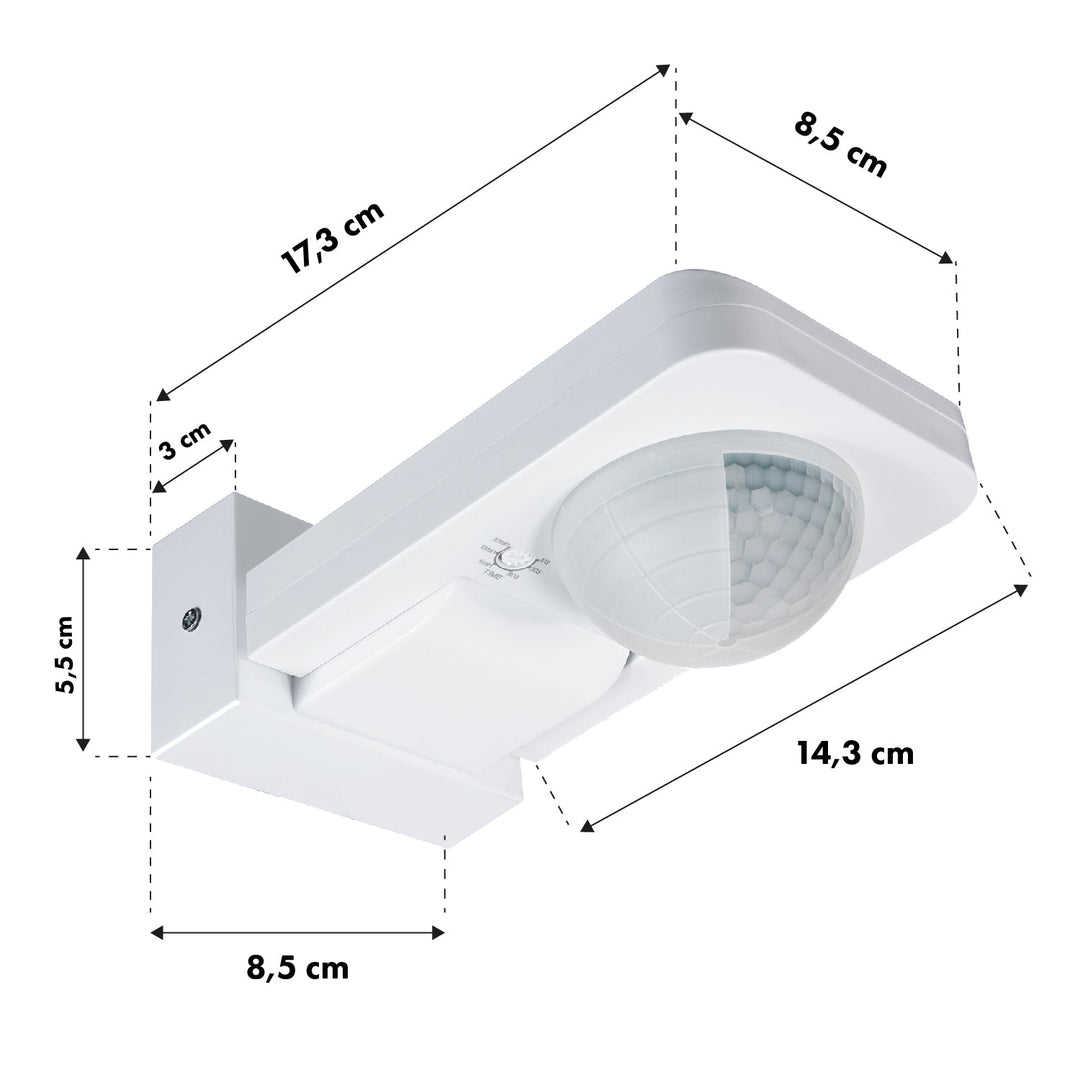 Maclean PIR motion sensor, infrared, IP65, max 2000W, MCE243, 2 pieces