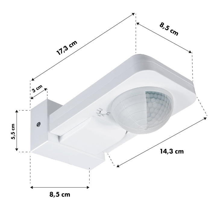 Maclean PIR motion sensor, infrared, IP65, max 2000W, MCE243, 2 pieces