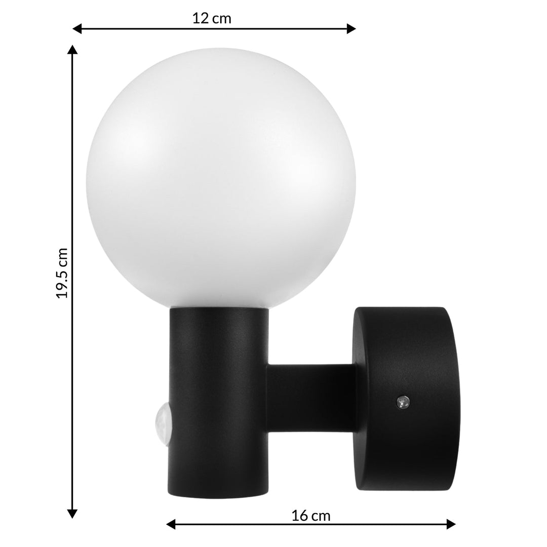 Maclean motion sensor LED lamp, PIR motion sensor, black, 15W, IP65, 1600lm, neutral white (4000K) MCE515 B, 2 pieces