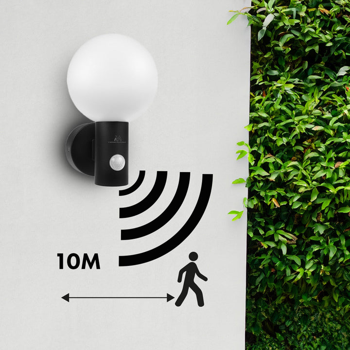 Maclean motion sensor LED lamp, PIR motion sensor, black, 15W, IP65, 1600lm, neutral white (4000K) MCE515 B, 2 pieces