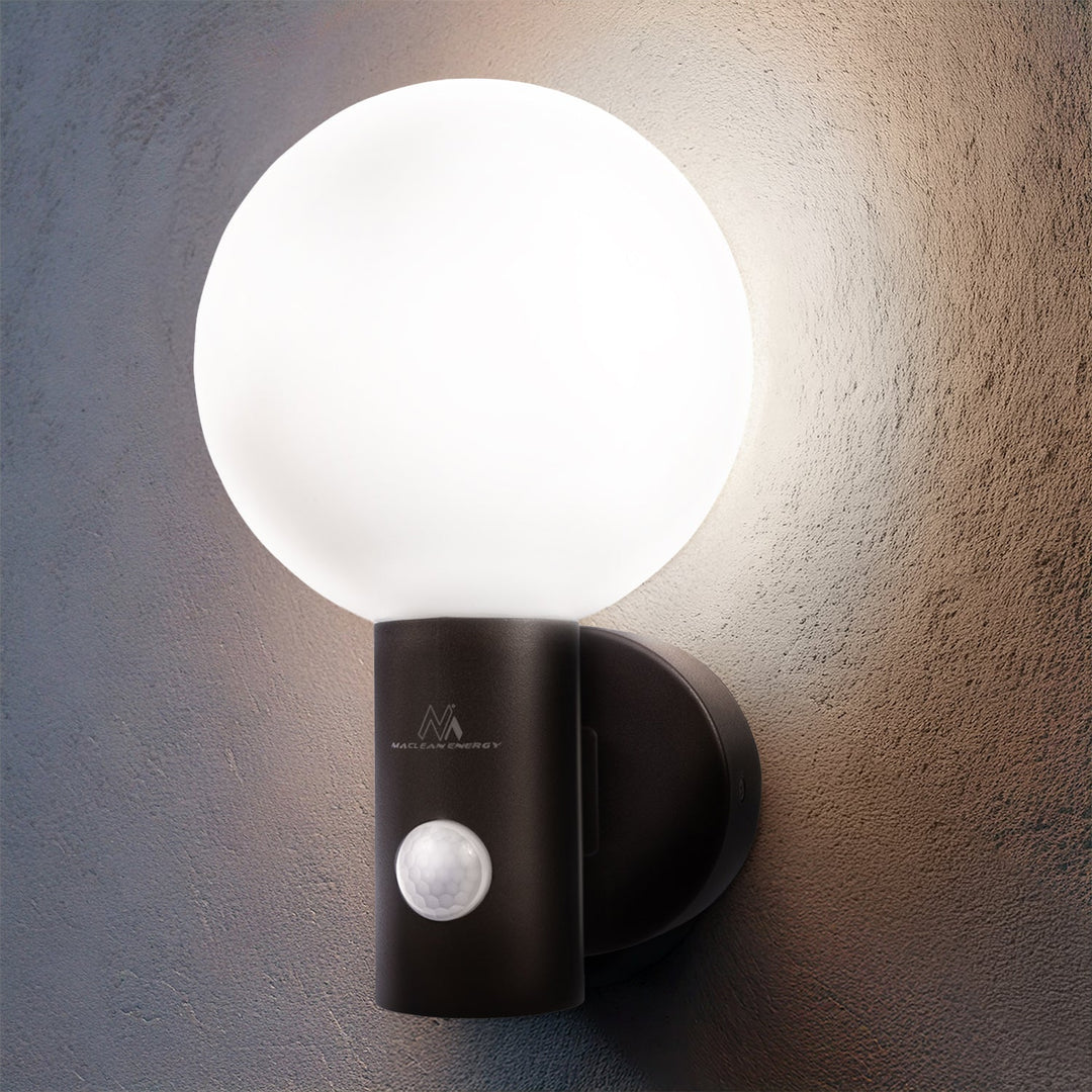 Maclean motion sensor LED lamp, PIR motion sensor, black, 15W, IP65, 1600lm, neutral white (4000K) MCE515 B, 2 pieces
