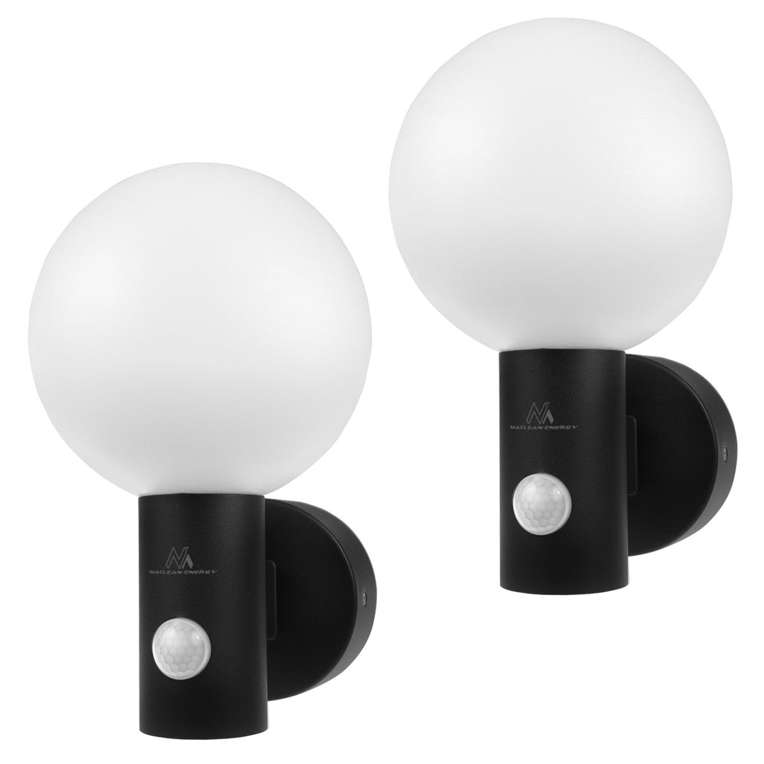 Maclean motion sensor LED lamp, PIR motion sensor, black, 15W, IP65, 1600lm, neutral white (4000K) MCE515 B, 2 pieces