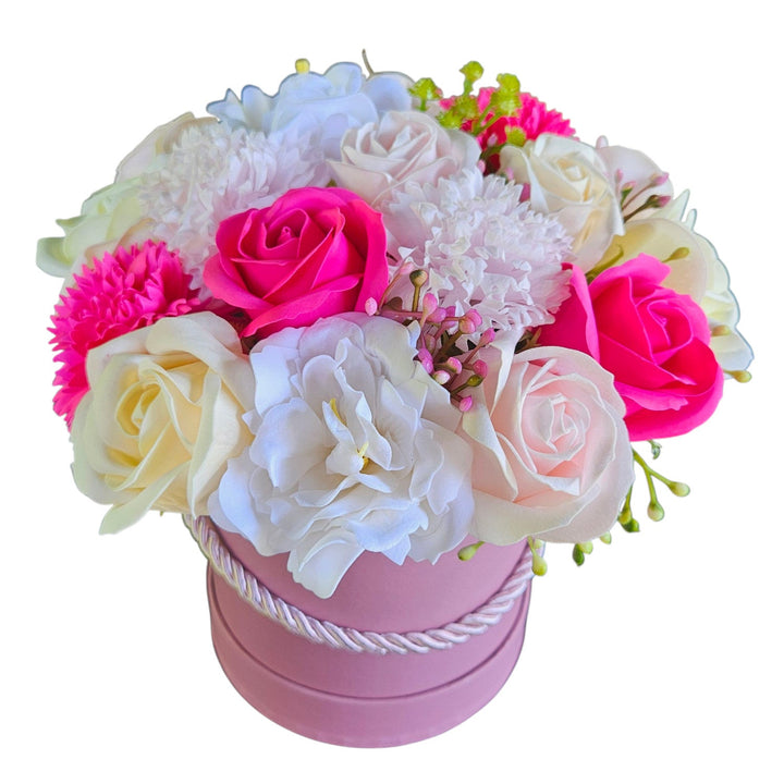 Damich Luxury Soap Flowerbox Pink Gift Roses Scented Artificial Flowers Long Lasting Realistic Bouquet for Birthday Wedding Anniversary Valentines Mothers Day Home Décor