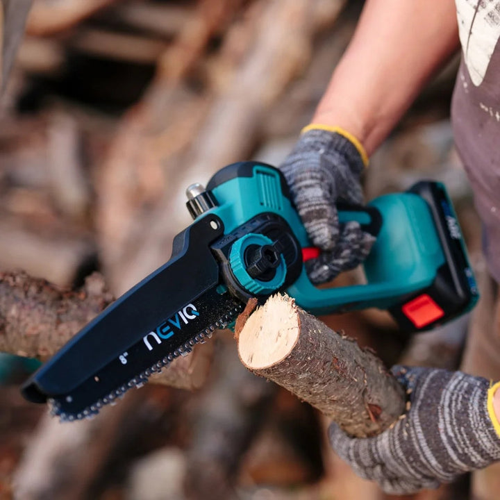 NEVIQ cordless chainsaw, 8'' bar, 500W, brushless motor, LX8303