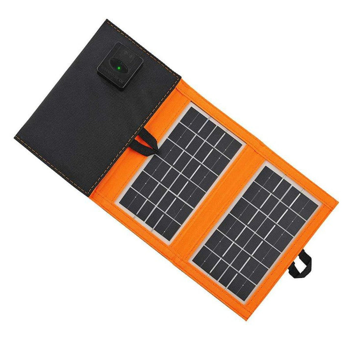 Solar panel, charger, 6W, 1 USB port, black and orange, A01