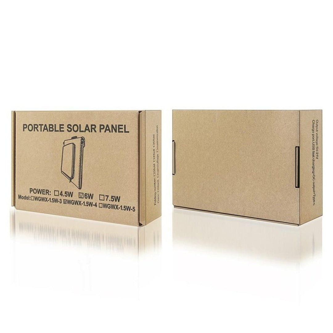 Solar panel, charger, 6W, 1 USB port, black and orange, A01